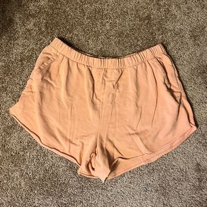 aerie terry fleece high waisted shorts